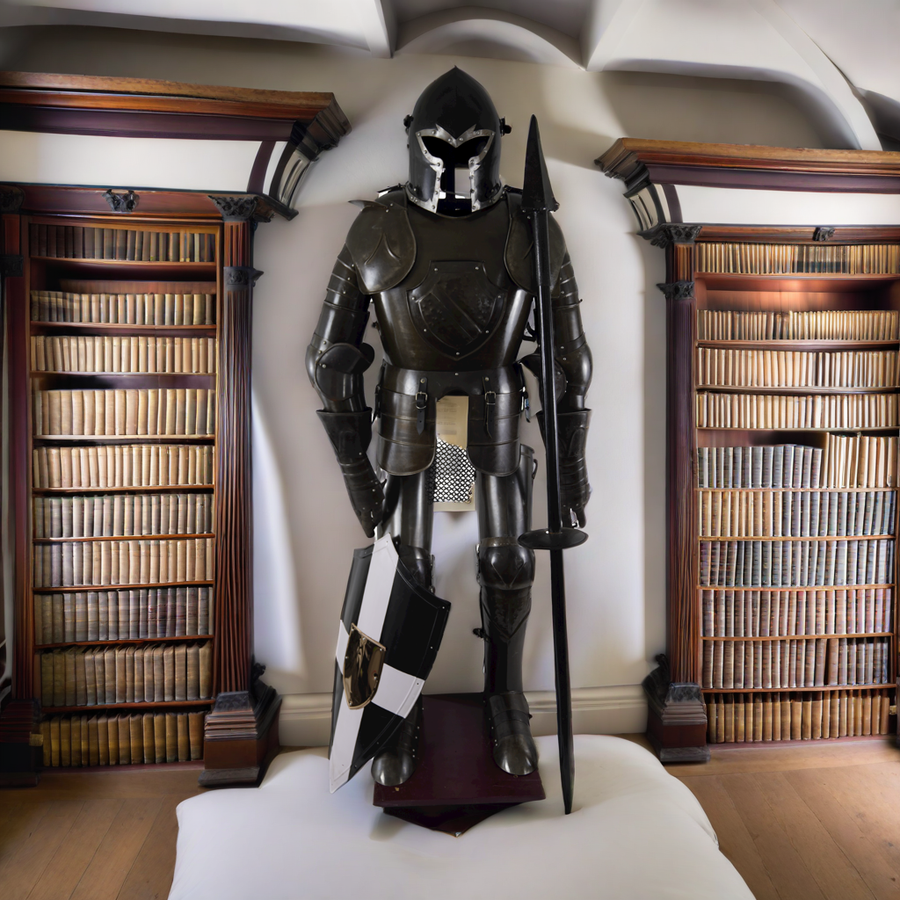 Jousting Black Knight Suit of Armor - 15th Century European Knight
