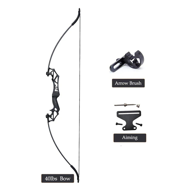 Flexible Recurve Bow Set: 20-50lbs - Take Down Design, Mixed Carbon Arrows