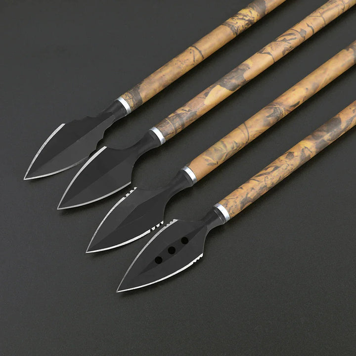 Retro Arrowhead High Carbon Steel Broadheads - 180-200grain