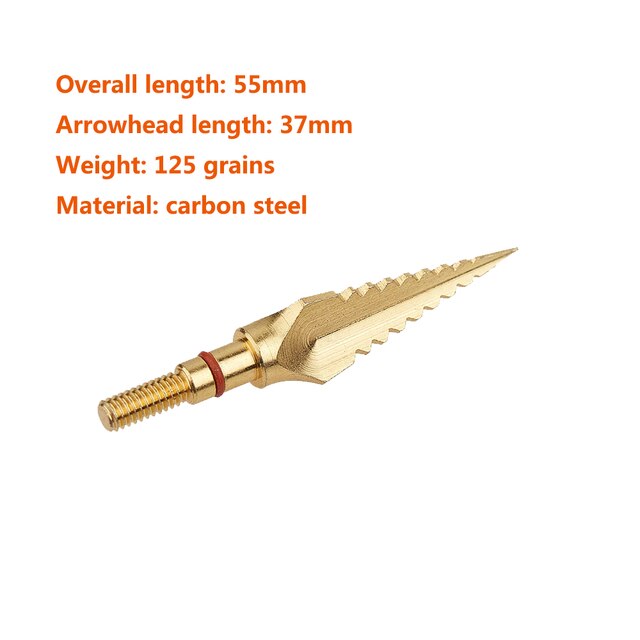 6/12pcs Archery Carbon Steel Arrowheads 125 Grains Hunting Broadheads