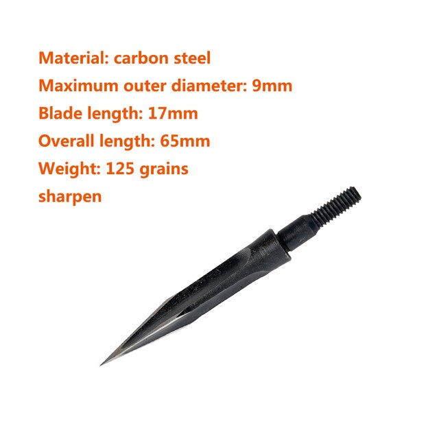 6/12pcs Archery Carbon Steel Arrowheads 125 Grains Hunting Broadheads