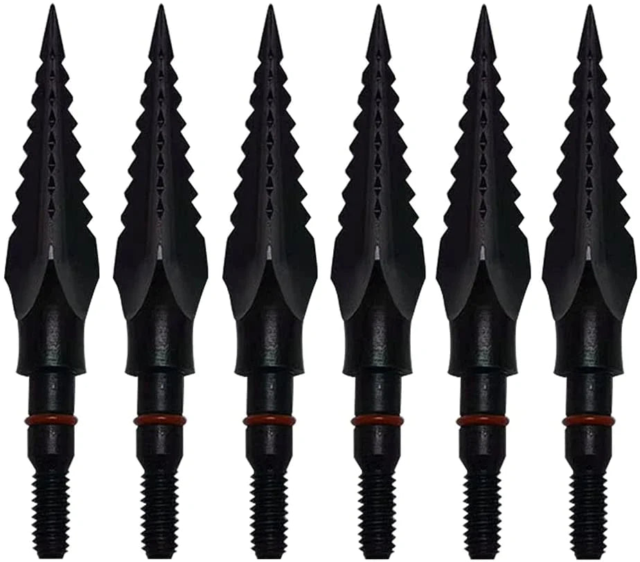 6/12pcs Archery Carbon Steel Arrowheads 125 Grains Hunting Broadheads