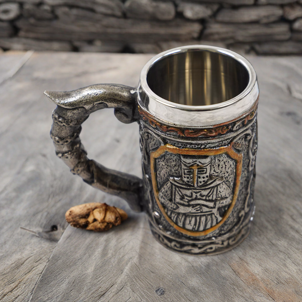 Knight Mug - 16 Fl Oz - Handmade Steel Craftsmanship