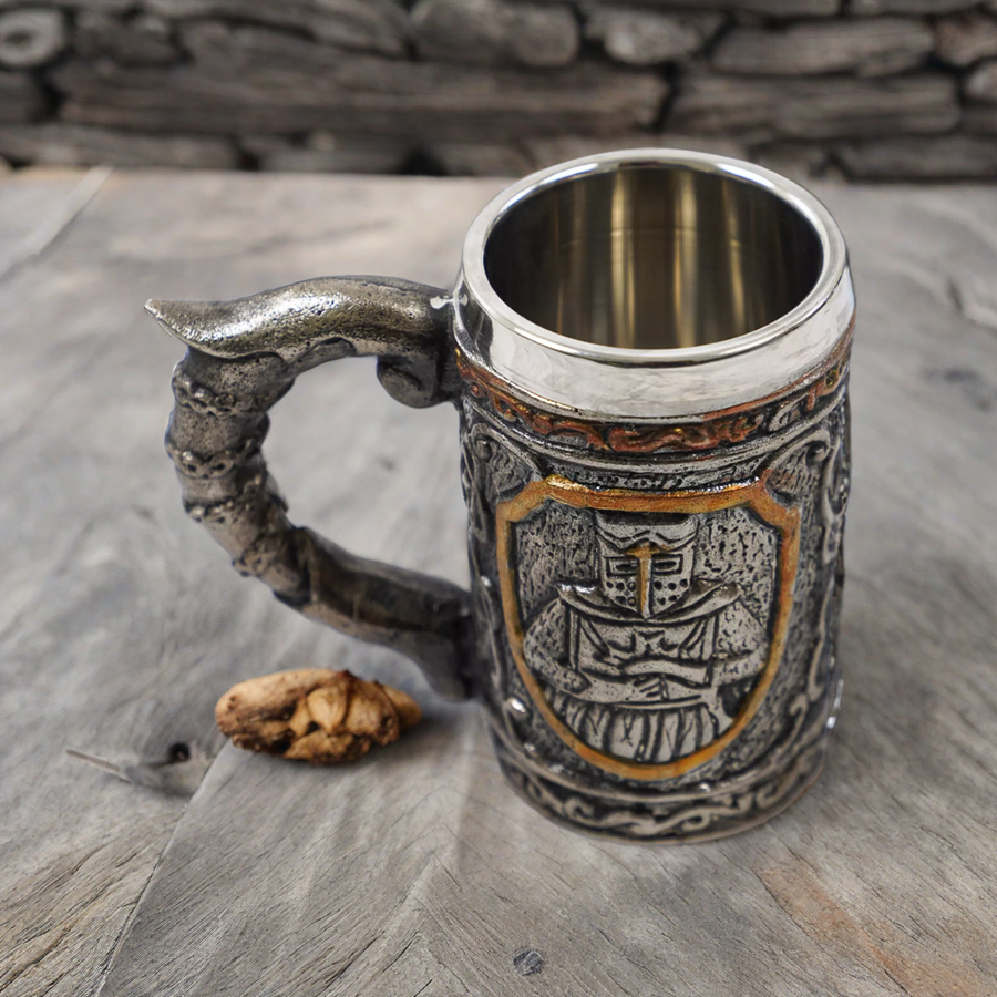 Knight Mug - 16 Fl Oz - Handmade Steel Craftsmanship