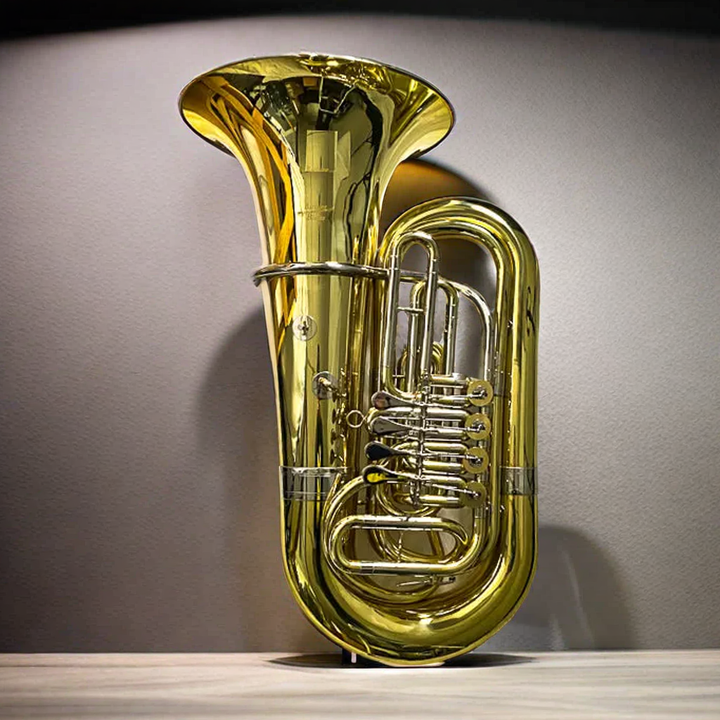 Professional 4/4 Bb Tuba - Crafted from Gold Brass and Cupronickel