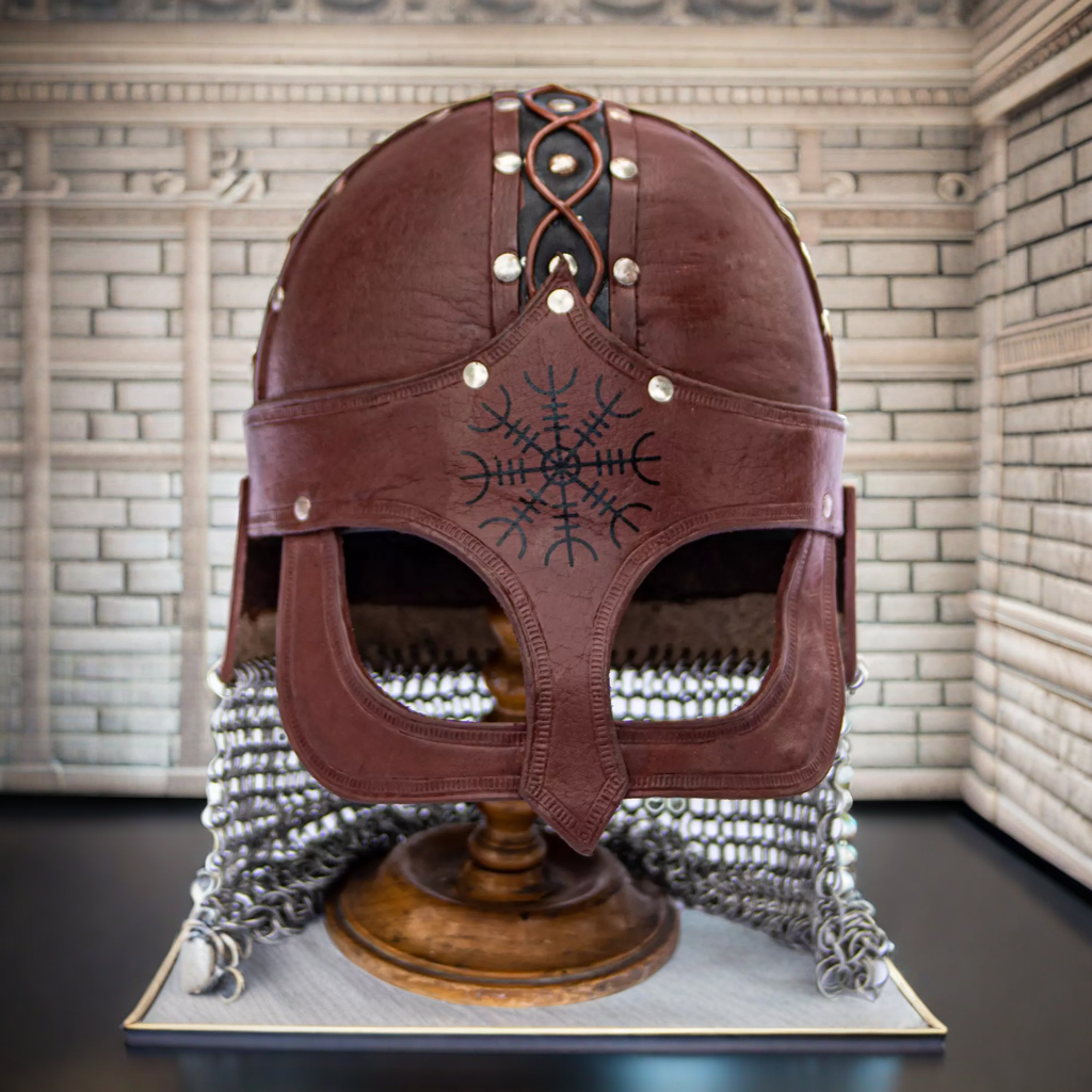 Gjermundbu Leather Helmet - Viking Helmet | Alcove Archive