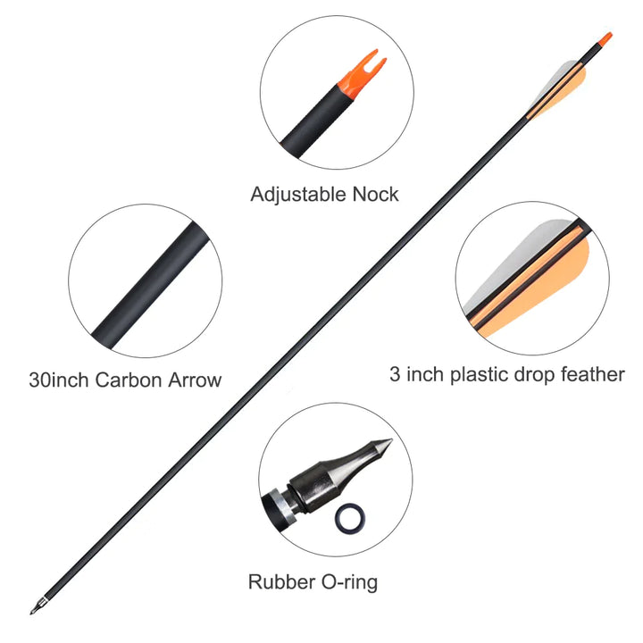 Carbon Arrow for Compound/Recurve Bow Archery Shooting