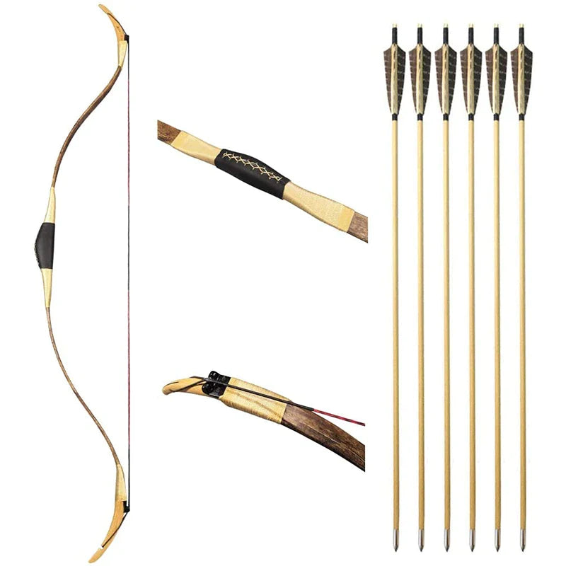 Feather Wood Traditional Long Bow - Recurve Bow