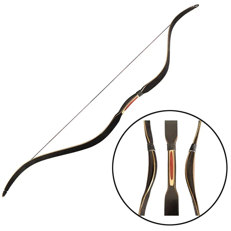 Traditional Recurve Bow - 20-35lbs with Classic Laminated Design 