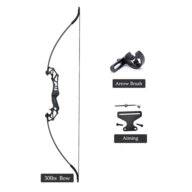 Flexible Recurve Bow Set: 20-50lbs - Take Down Design, Mixed Carbon Arrows