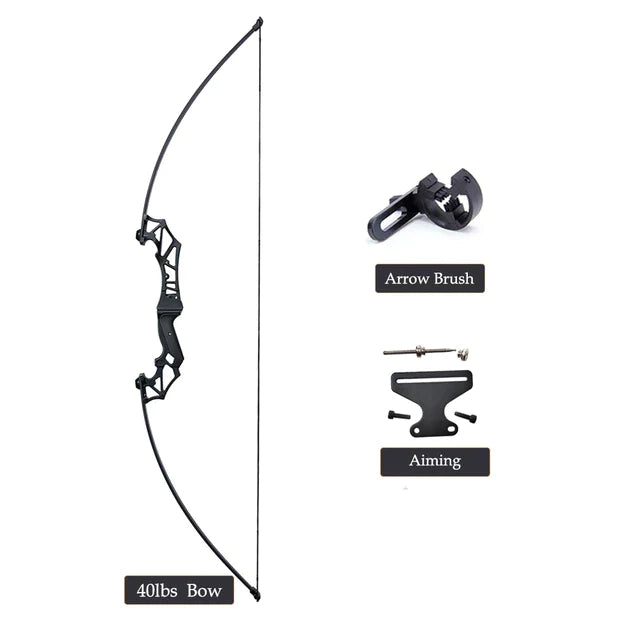 Flexible Recurve Bow Set: 20-50lbs - Take Down Design, Mixed Carbon Arrows