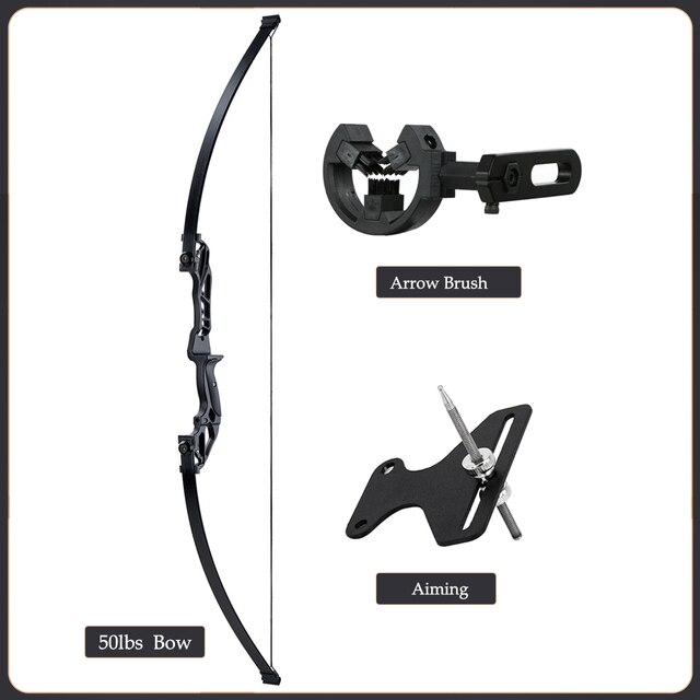 Flexible Recurve Bow Set: 20-50lbs - Take Down Design, Mixed Carbon Arrows