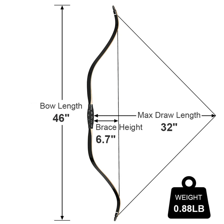 Traditional Bow 46inch Longbow - Recurve Archery Bow