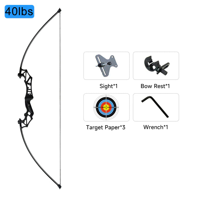 Right-Handed 30-50lbs Recurve Bow for Hunting and Fishing with Accessories