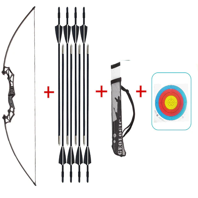 Bow and Archery Set - Black Recurve Archery Bow