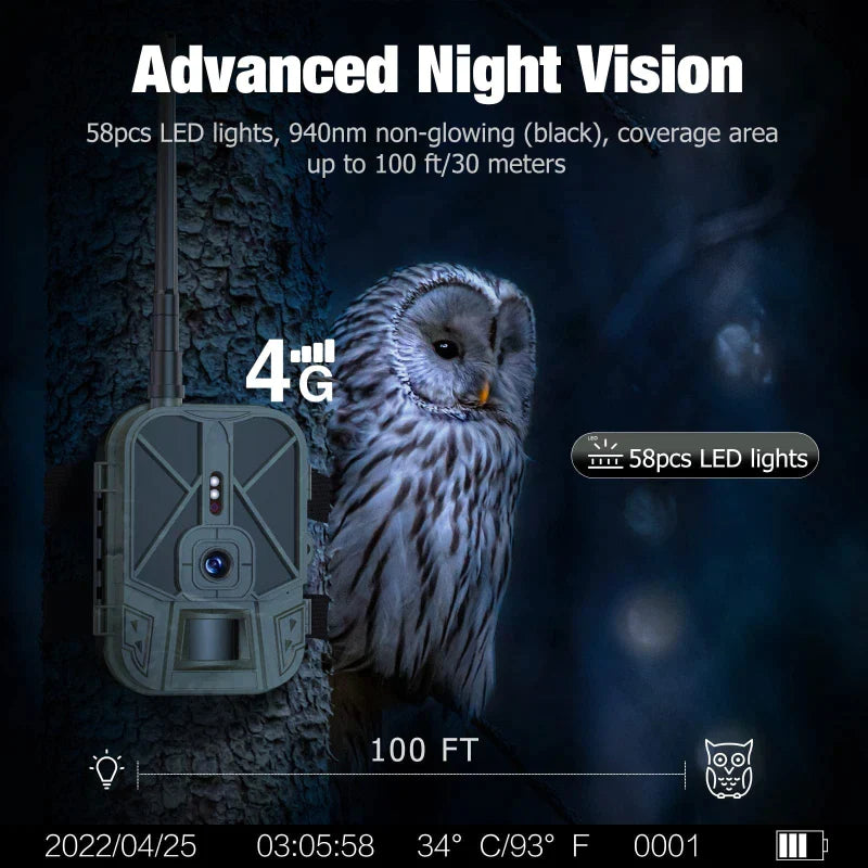 36MP4K Wireless Trail Camera - Water Proof Camera