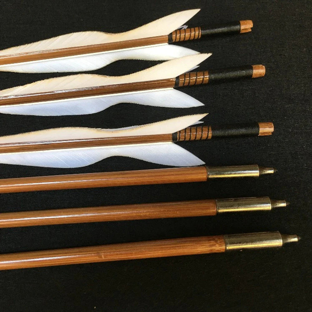 Turkey Feather Handmade Bamboo Arrows