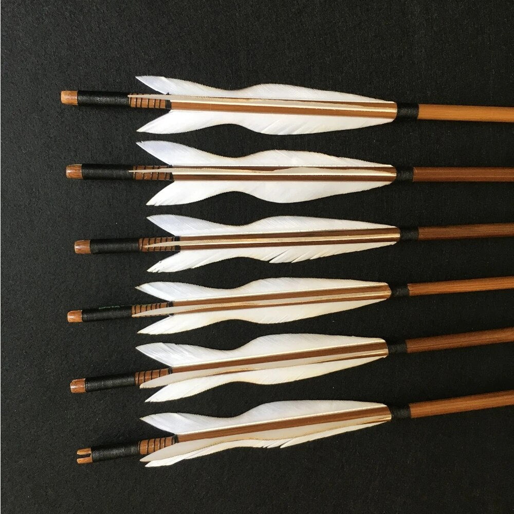 Turkey Feather Handmade Bamboo Arrows