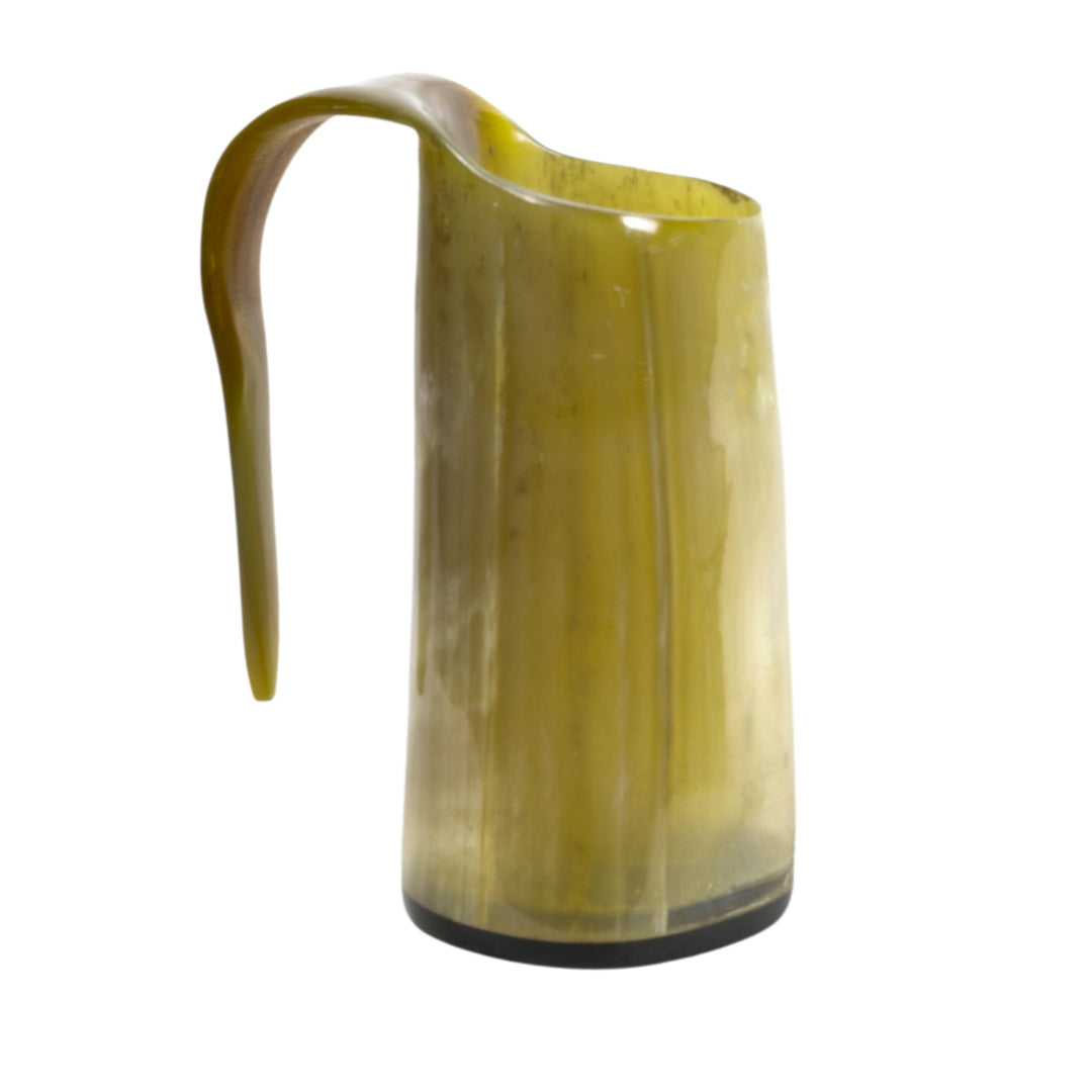 Viking Horn Mug- Light Color - Large Tankard- 12 Fl Oz Handcrafted from Cow Horn