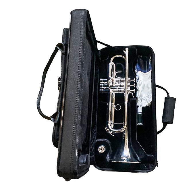 Professional Monel Piston Trumpet - Silver Plated Gold Brass for Exceptional Sound