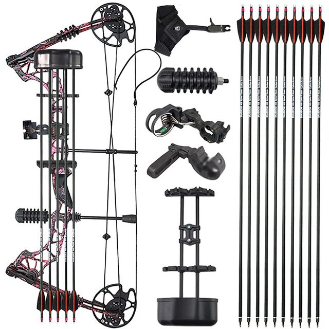 Mix Carbon Arrow Compound Bow Set