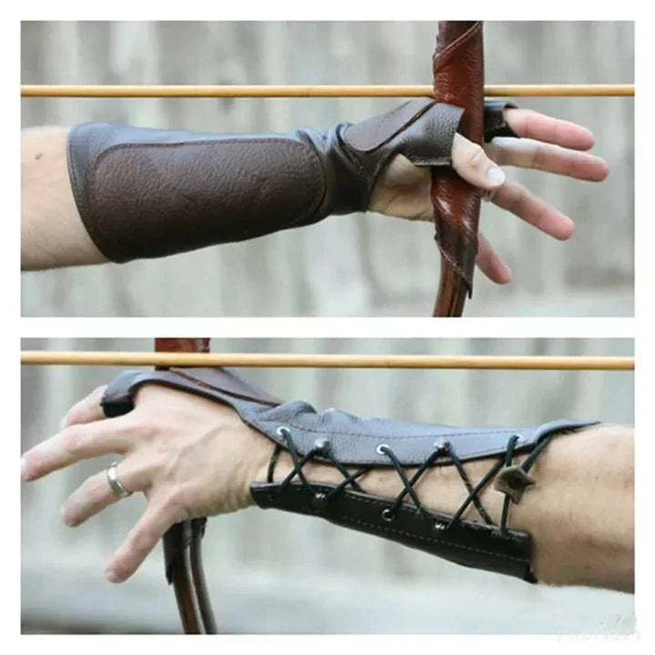 Medieval Archery Leather Glove: Armor Cuff - Warrior Knight Archer