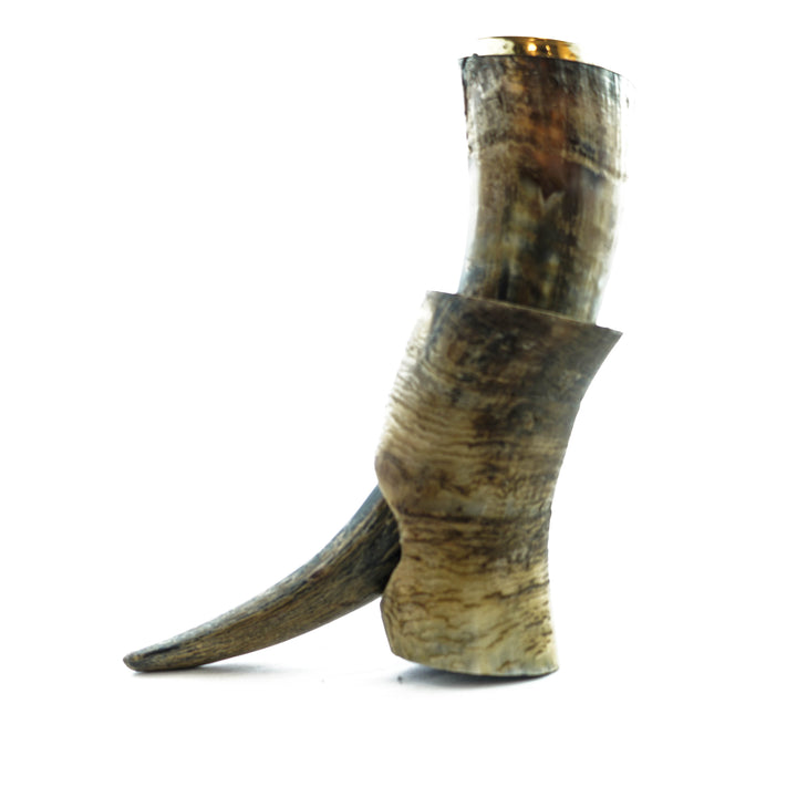 Viking Drinking Horn - Large, 16 Fl Oz - Horn Stand - Crafted from Buffalo Horn