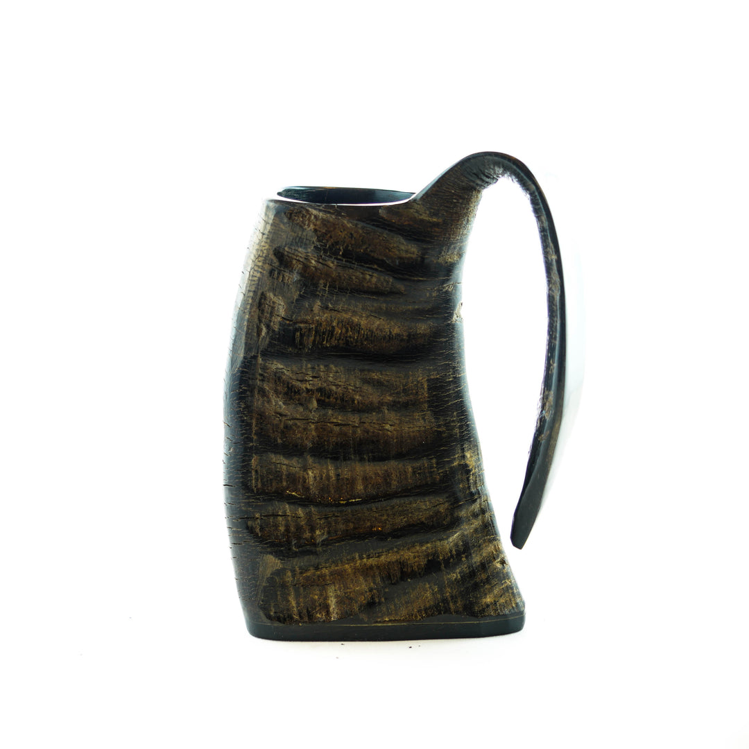 Viking Horn Mug - Large Tankard, 12 Fl Oz - Handcrafted from Buffalo Horn