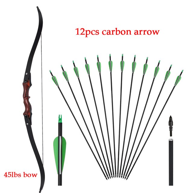 Wood Laminated Recurve Bow - 25-50lbs Draw Weight Range