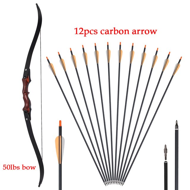 Wood Laminated Recurve Bow - 25-50lbs Draw Weight Range