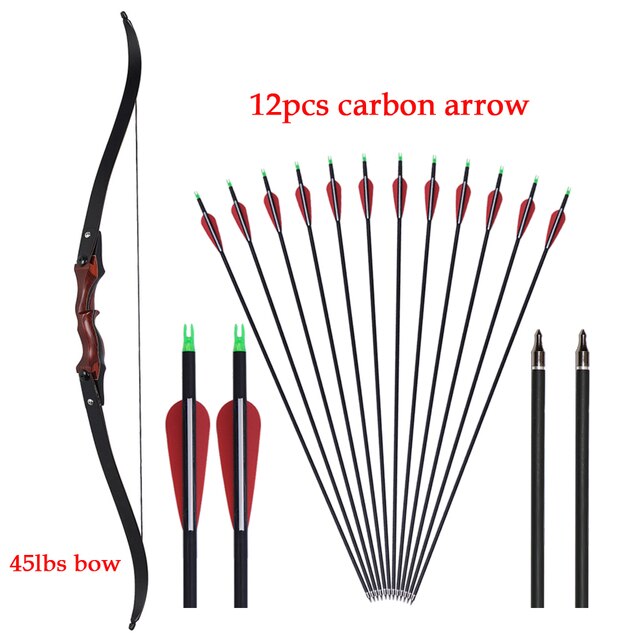 Wood Laminated Recurve Bow - 25-50lbs Draw Weight Range