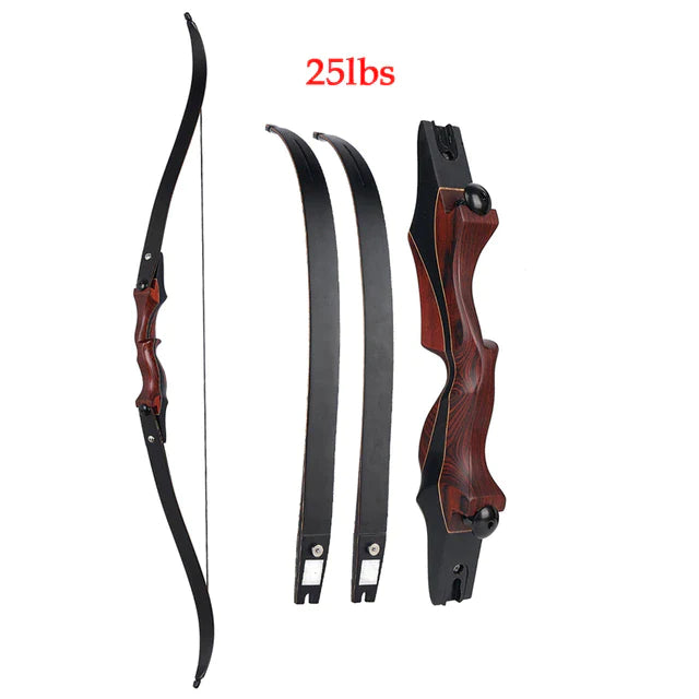 Wood Laminated Recurve Bow - 25-50lbs Draw Weight Range