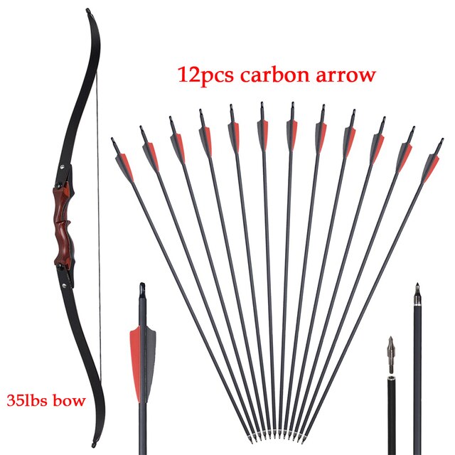 Wood Laminated Recurve Bow - 25-50lbs Draw Weight Range