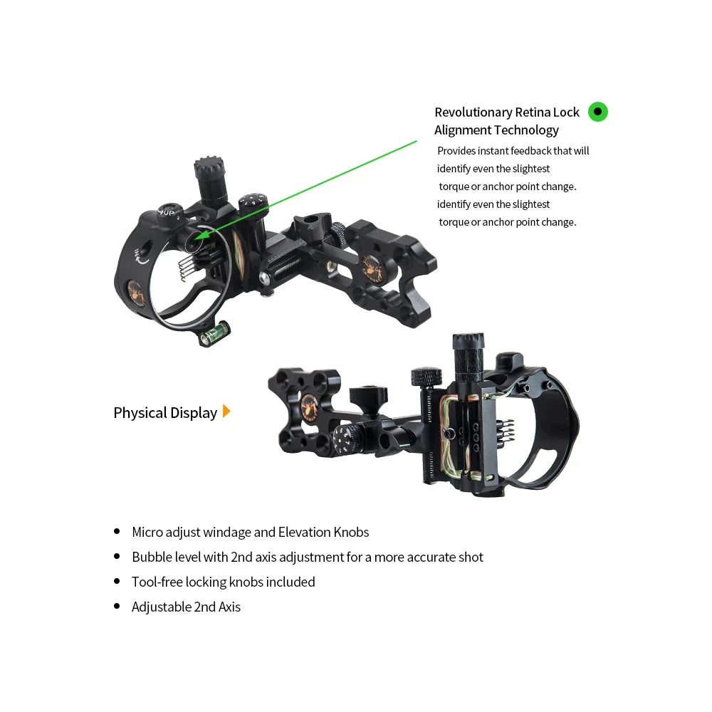 Adjustable Sight Micro 5 pin Bow Sights Retina Micro