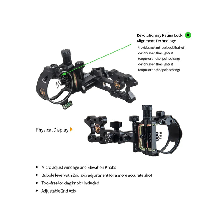 Adjustable Sight Micro 5 pin Bow Sights Retina Micro