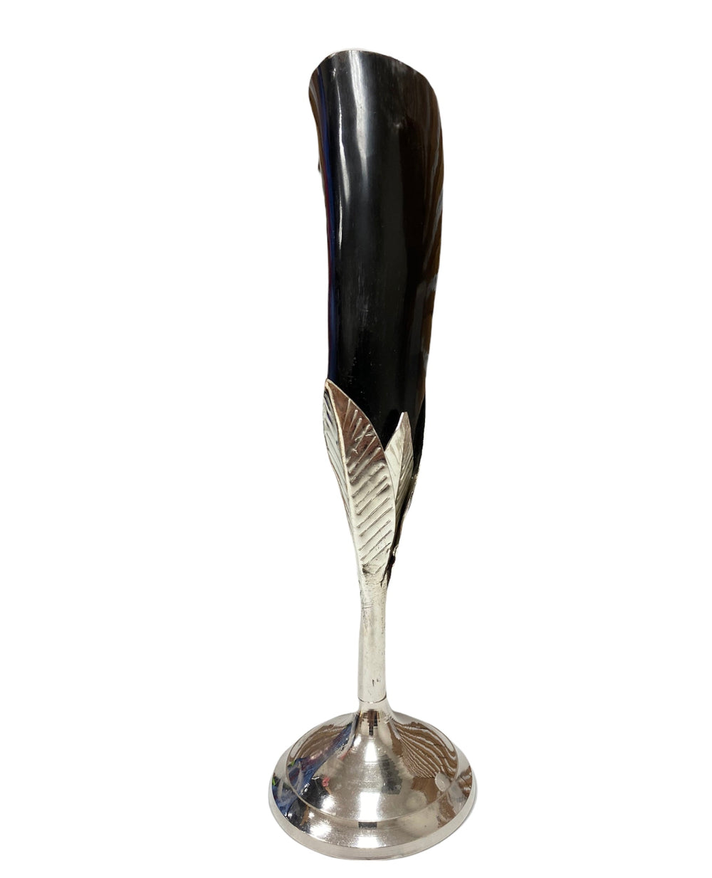 Handmade Horn Goblet - 4oz - Silver Accents