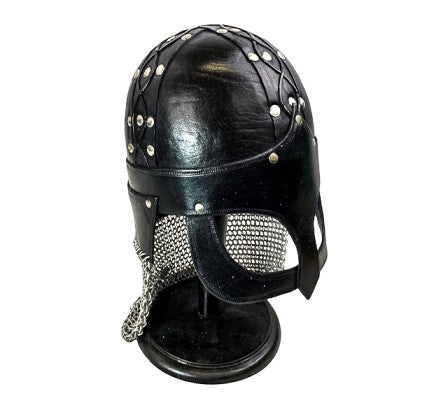 Gjermundbu Leather Helmet - Viking Helmet - Black